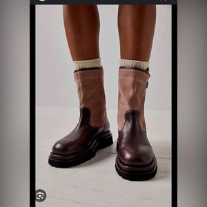 Double Up Moto Boots by Free People Chocolate Combo